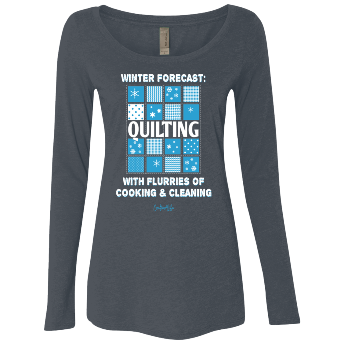 Winter Forecast Quilting Flurries Ladies Long Sleeve Shirts