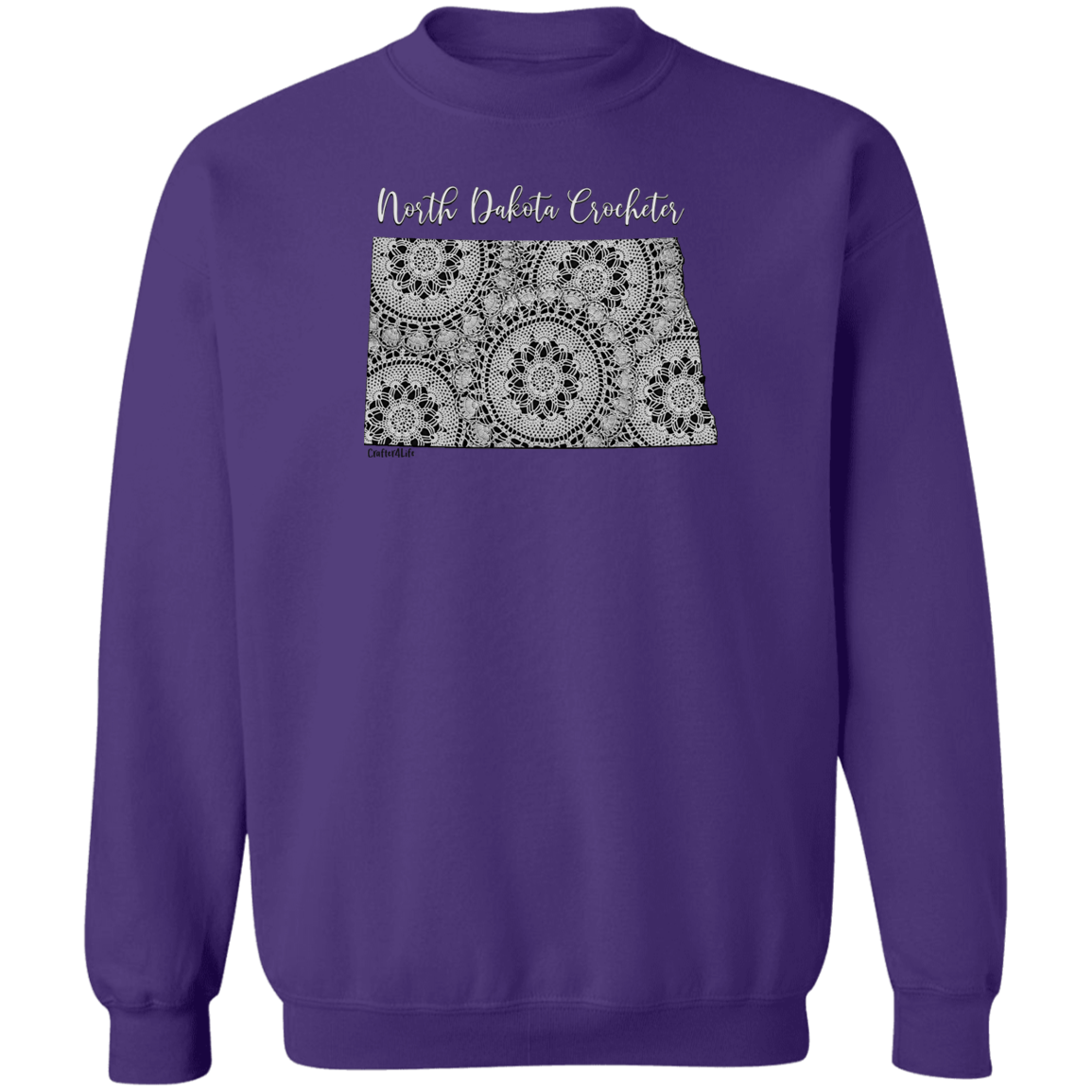 North Dakota Crocheter Crewneck Pullover Sweatshirt