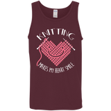 Knitting Makes My Heart Smile Cotton Tank Top