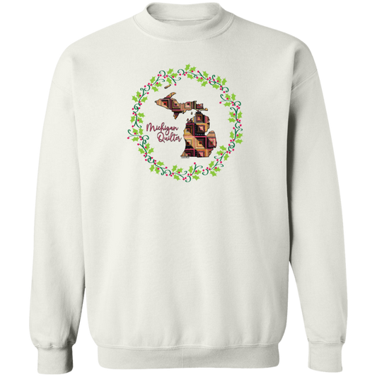 Michigan Quilter Christmas Crewneck Pullover Sweatshirt