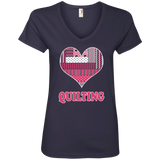 Heart Quilting Ladies V-neck Tee - Crafter4Life - 4