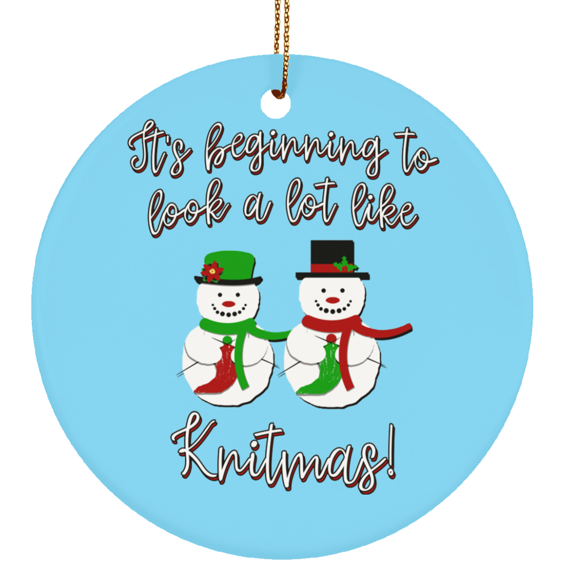 Knitmas Snow Couple Ornaments