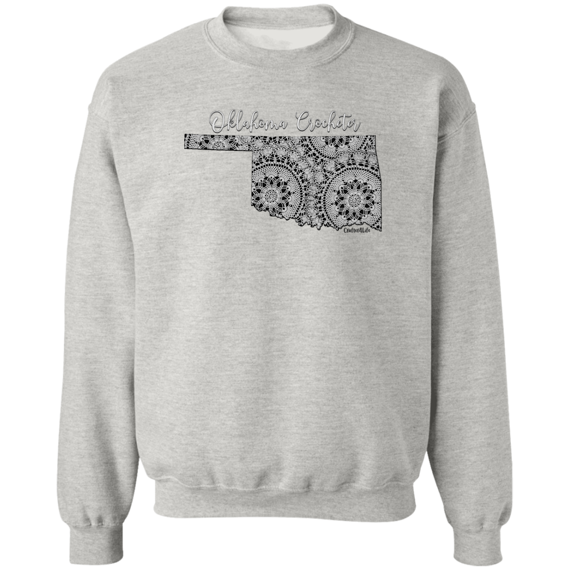 Oklahoma Crocheter Crewneck Pullover Sweatshirt