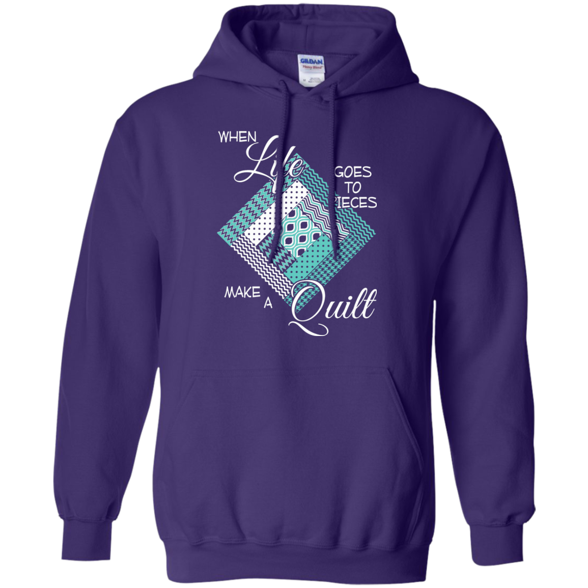 Make a Quilt (turquoise) Pullover Hoodies - Crafter4Life - 7