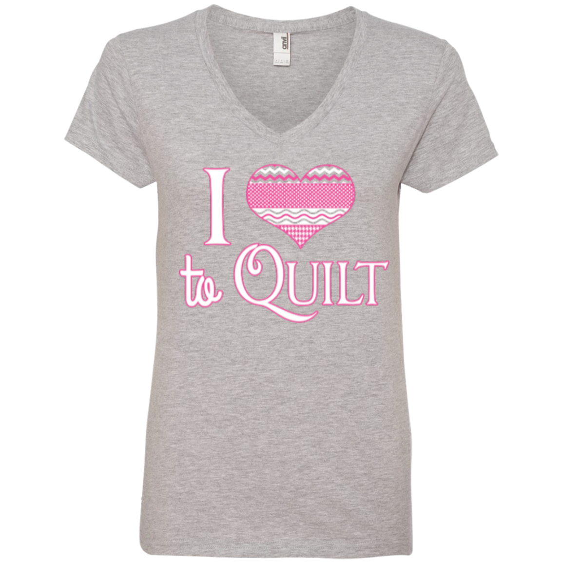 I Heart to Quilt Ladies V-neck Tee - Crafter4Life - 2
