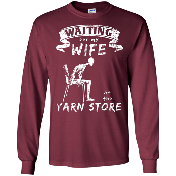 Waiting at the Yarn Store Long Sleeve T-Shirt - Crafter4Life - 1