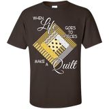 Make a Quilt (yellow) Custom Ultra Cotton T-Shirt - Crafter4Life - 5