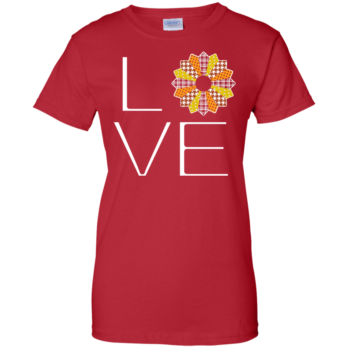 LOVE Quilting (Fall Colors) Ladies Custom 100% Cotton T-Shirt - Crafter4Life - 11