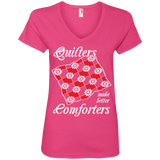 Quilters Make Better Comforters Ladies V-neck Tee - Crafter4Life - 4