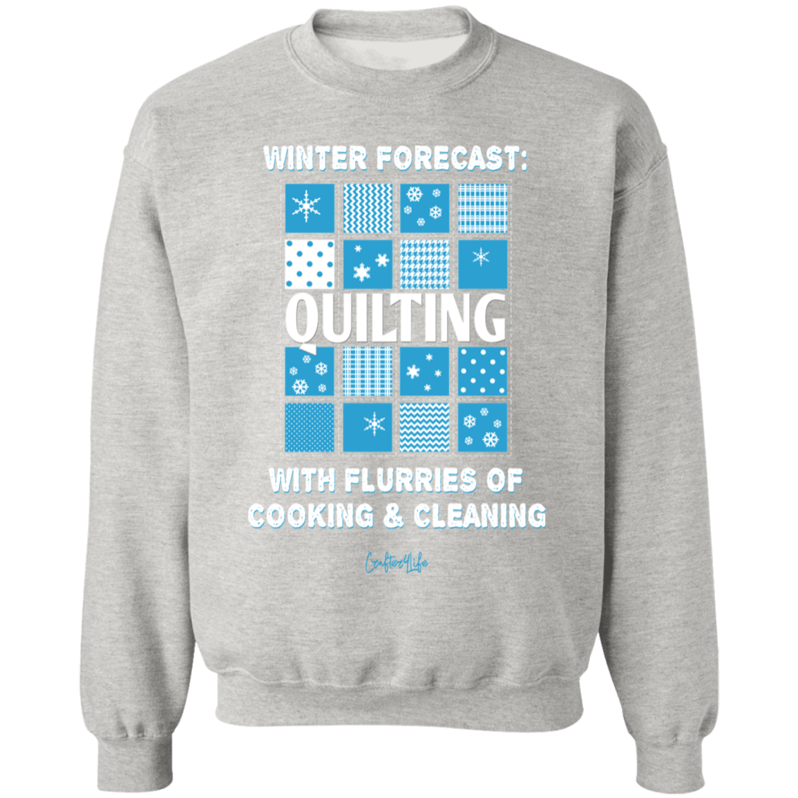 Winter Forecast Quilting Flurries Crewneck Pullover Sweatshirt