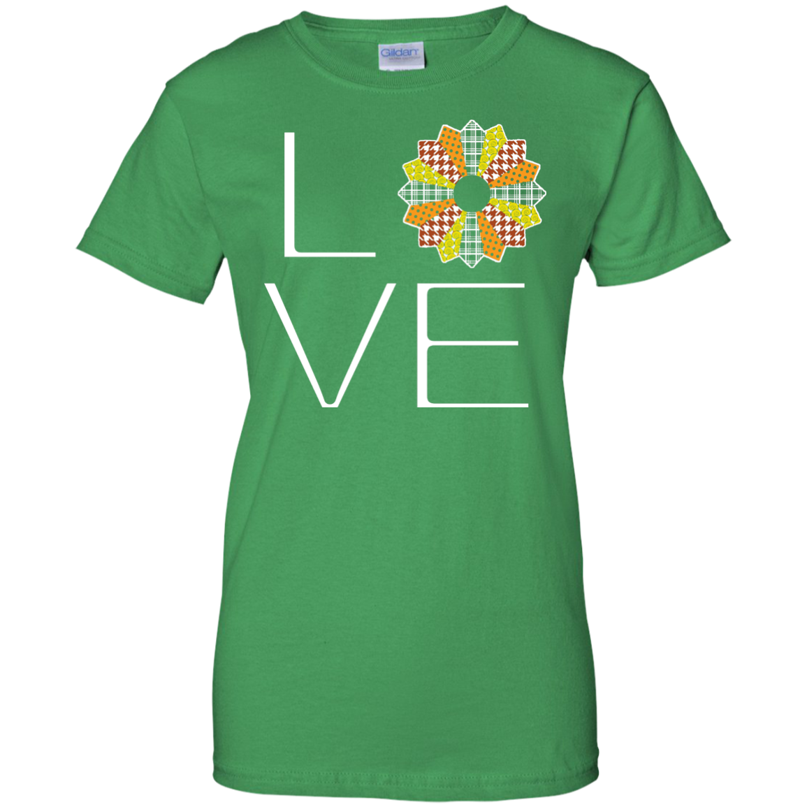 LOVE Quilting (Fall Colors) Ladies Custom 100% Cotton T-Shirt - Crafter4Life - 8