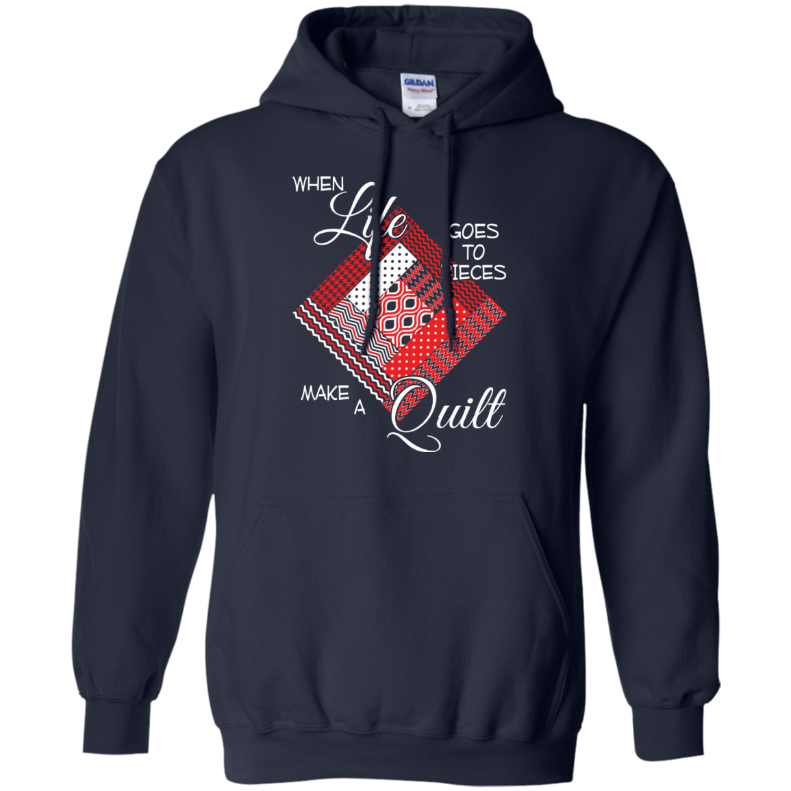Make a Quilt (red) Pullover Hoodies - Crafter4Life - 3