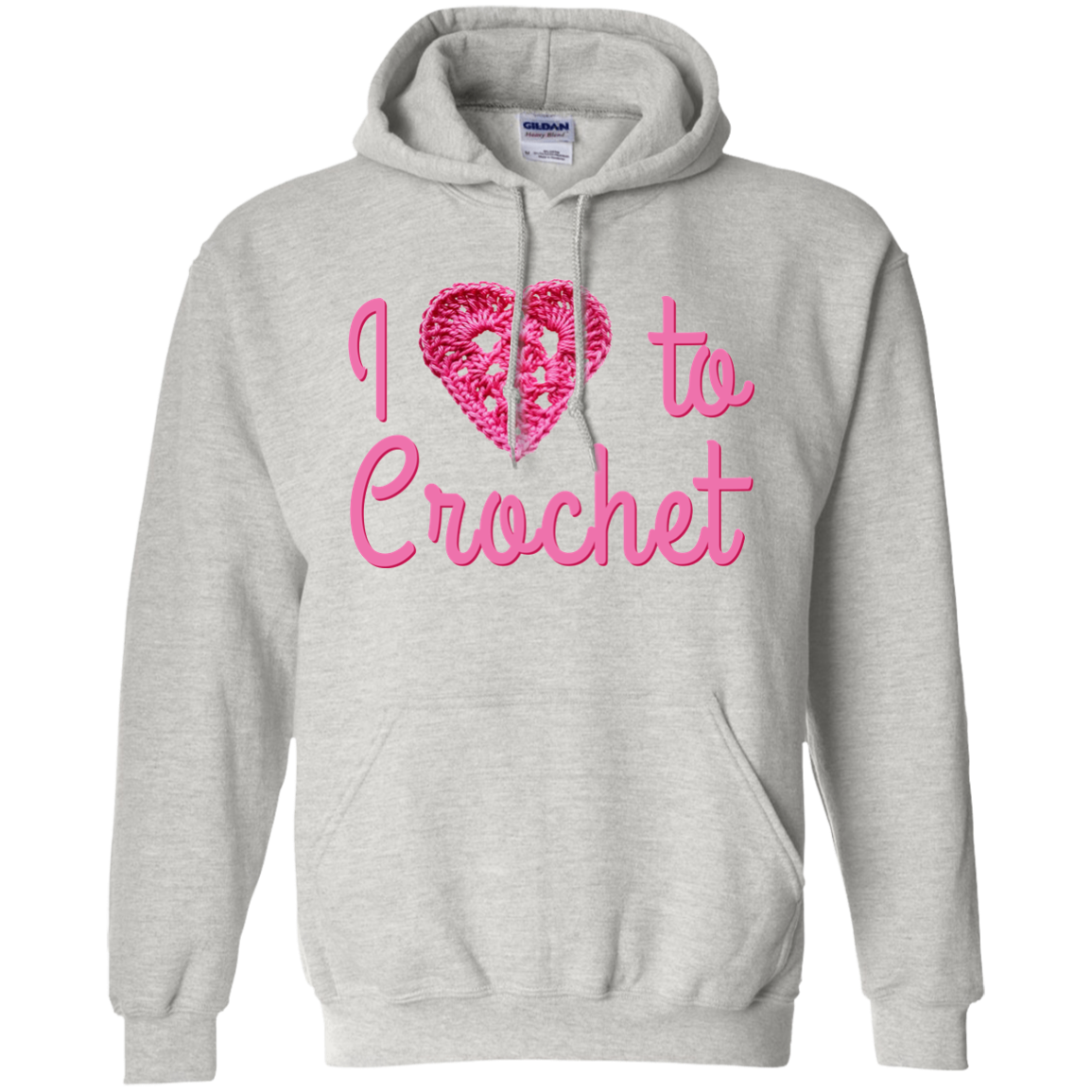 I Heart to Crochet Pullover Hoodie