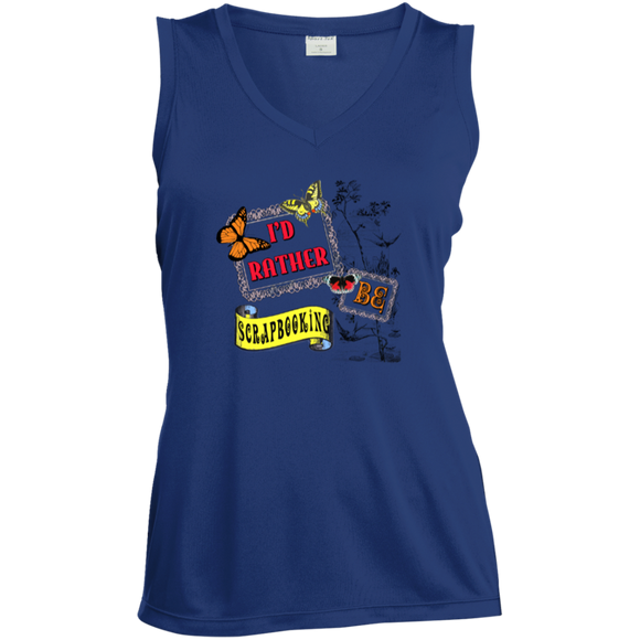 I'd Rather be Scrapbooking Ladies Sleeveless V-neck - Crafter4Life - 4