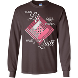 Make a Quilt (pink) Long Sleeve Ultra Cotton T-Shirt - Crafter4Life - 3