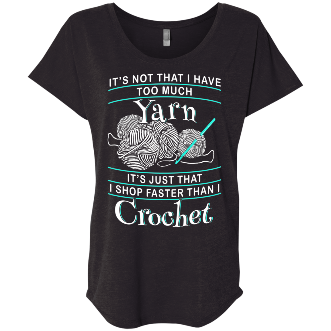 I Shop Faster than I Crochet Ladies Triblend Dolman Sleeve