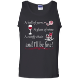 A Ball of Yarn a Glass of Wine Tank Top - Crafter4Life - 1