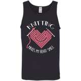 Knitting Makes My Heart Smile Cotton Tank Top