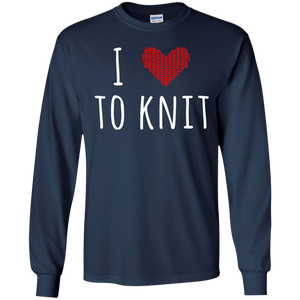 I Heart To Knit LS Ultra Cotton T-Shirt