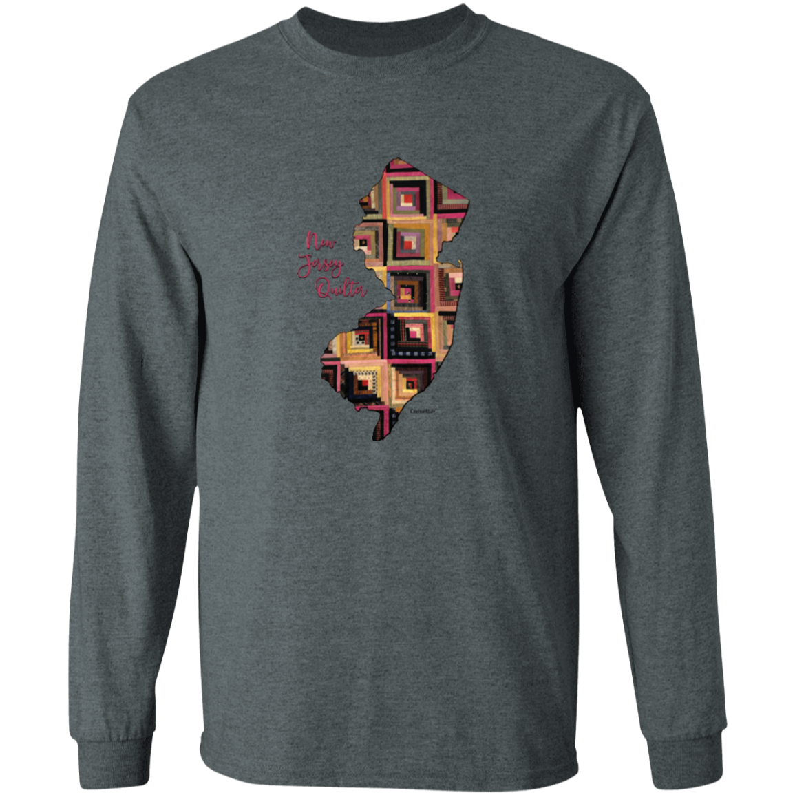 New Jersey Quilter Long Sleeve T-Shirt, Gift for Quilting Friends and Family