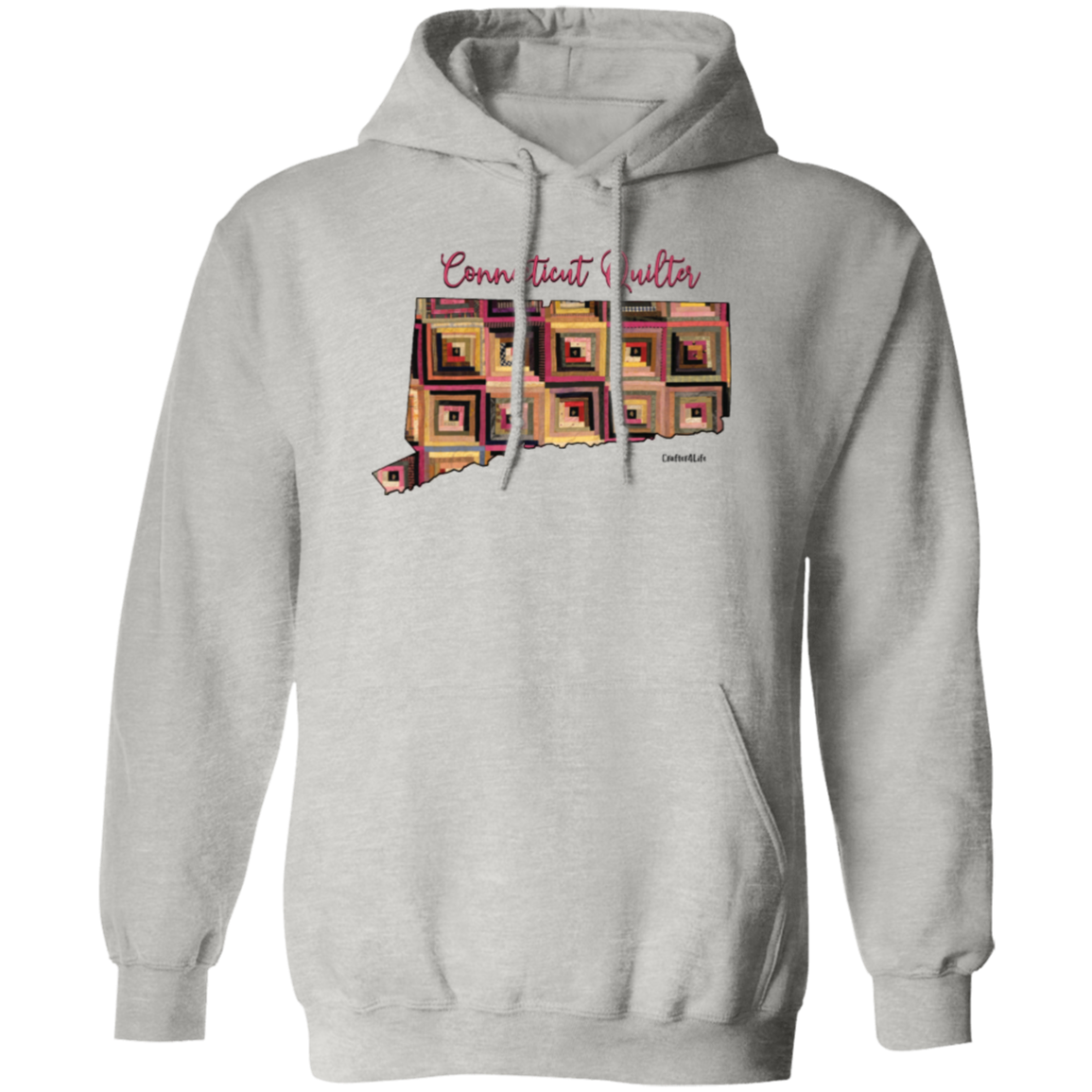 Connecticut Quilter Pullover Hoodie, Gift for Quilting Friends and Family