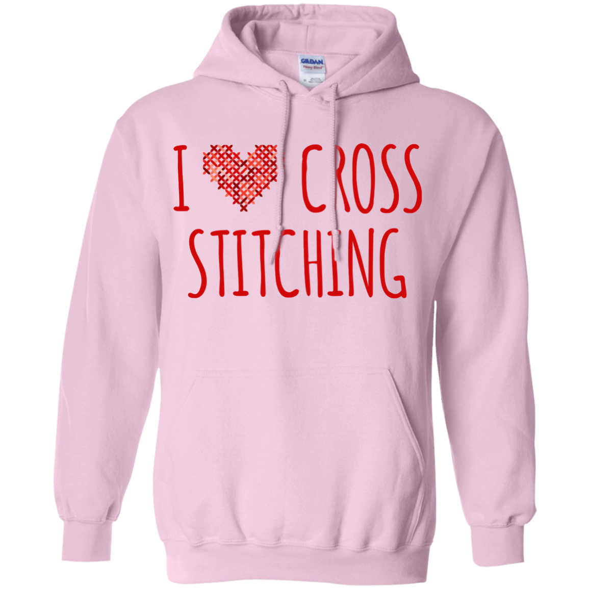 I Heart Cross Stitching Pullover Hoodie