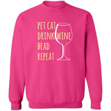 Pet Cat-Drink Wine-Bead Sweatshirt