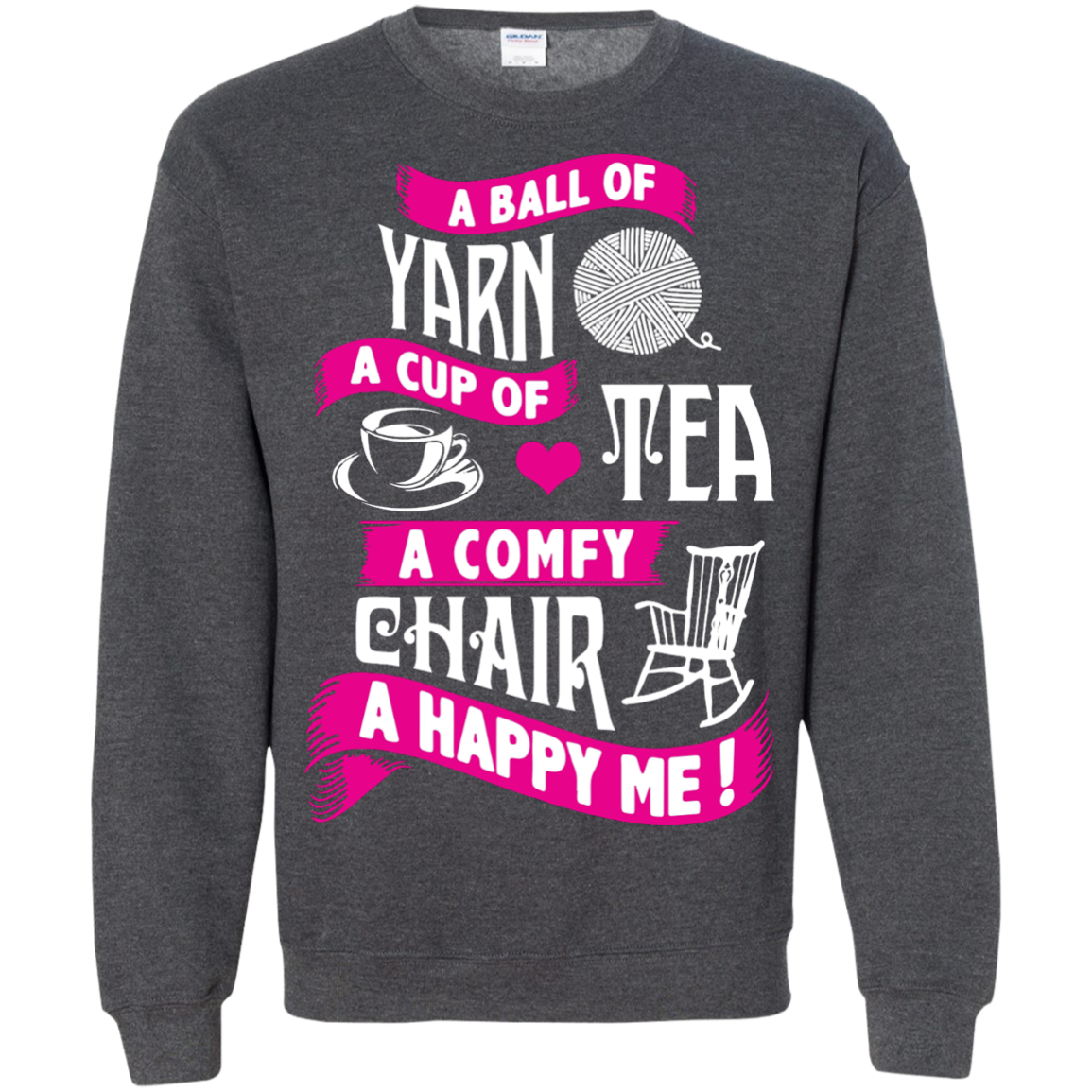 A Ball of Yarn, A Happy Me Crewneck Sweatshirts - Crafter4Life - 11