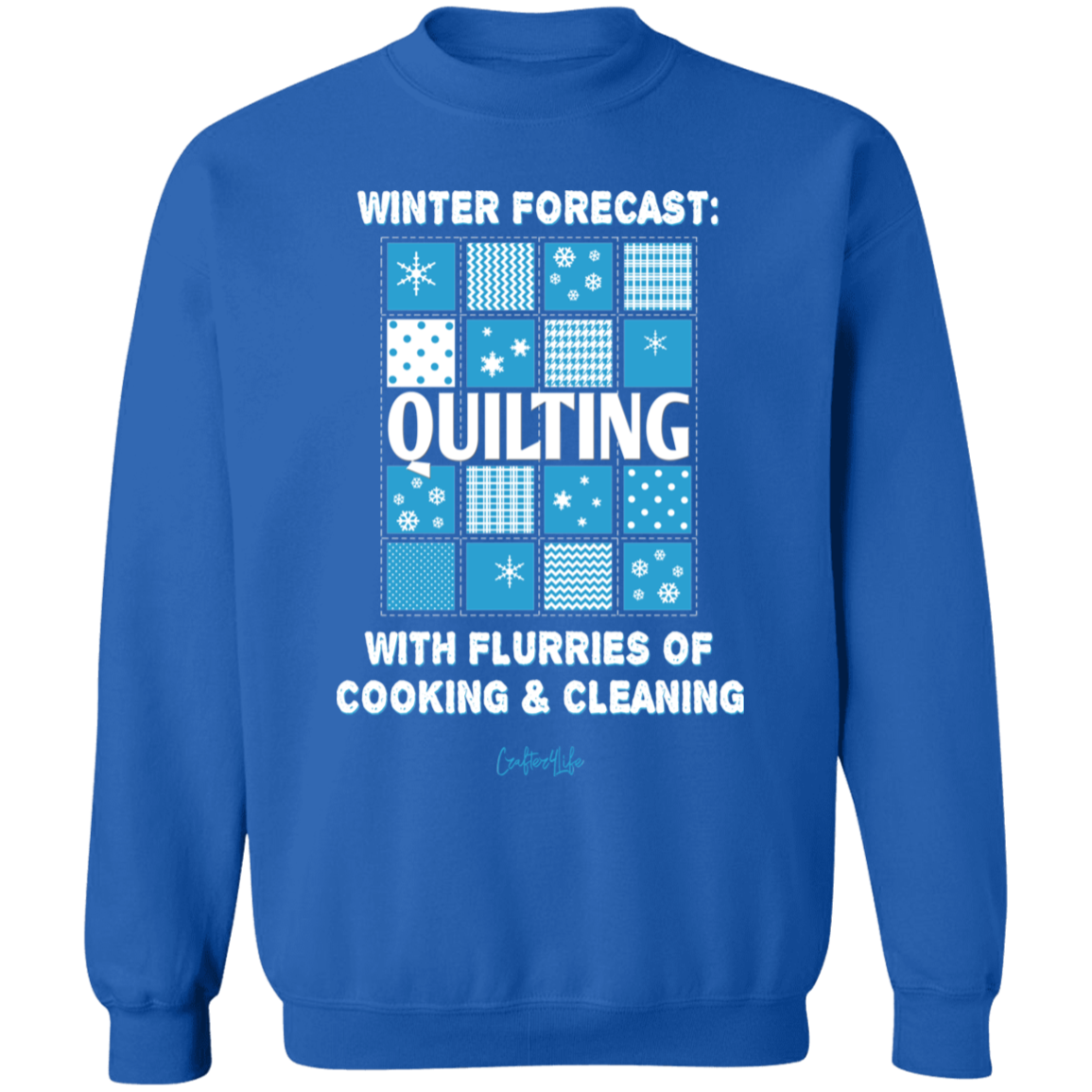 Winter Forecast Quilting Flurries Crewneck Pullover Sweatshirt