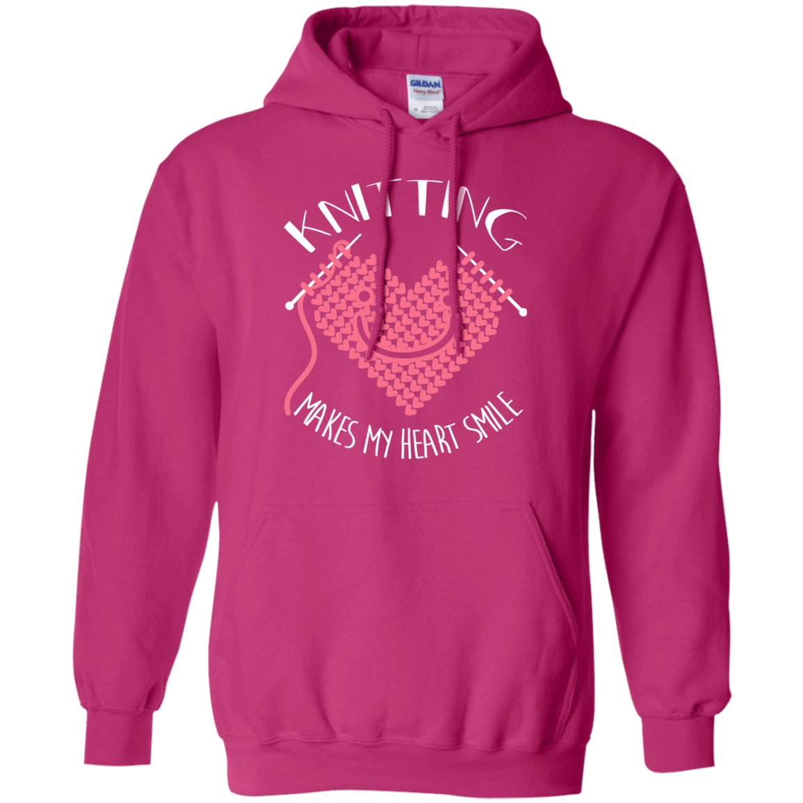 Knitting Makes My Heart Smile Pullover Hoodie