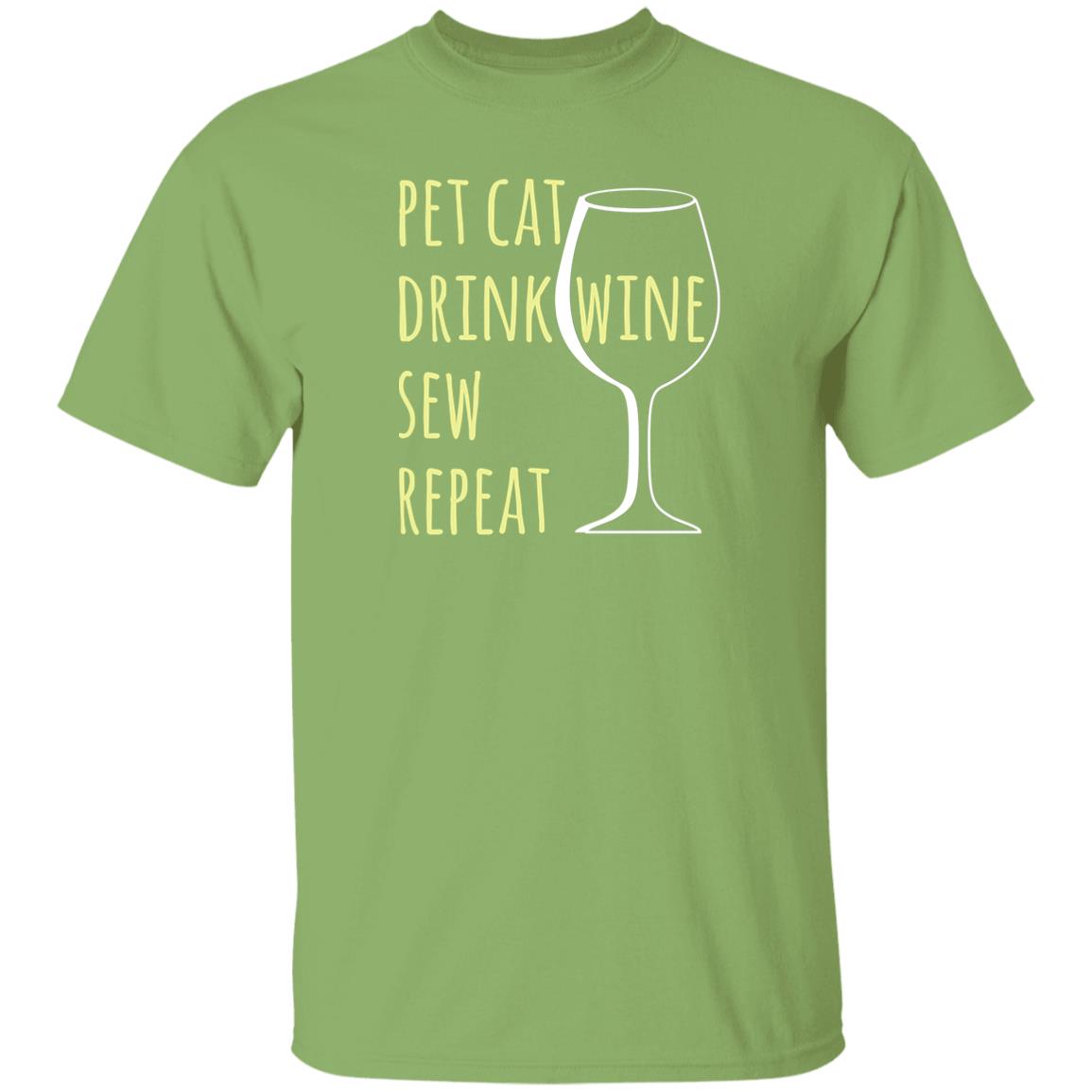 Pet Cat-Drink Wine-Sew T-Shirt