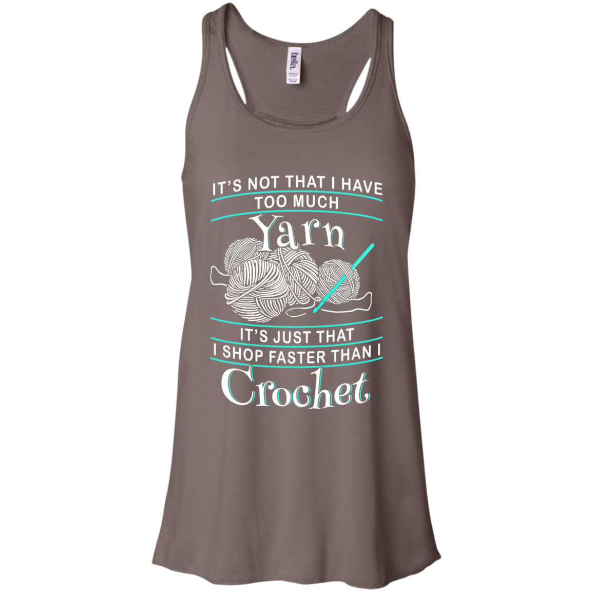 I Shop Faster than I Crochet Flowy Racerback Tank