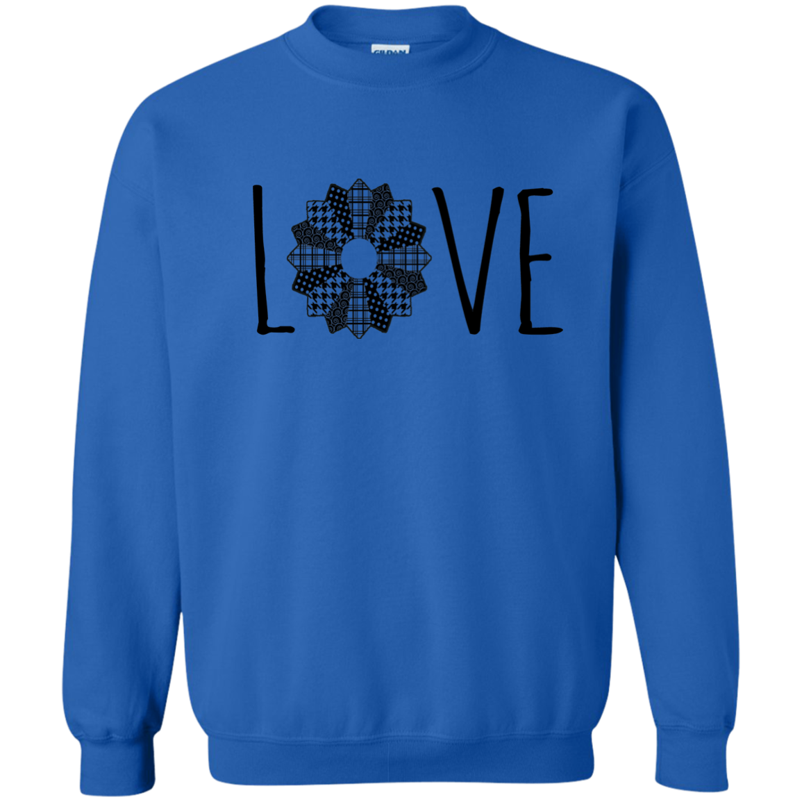 LOVE Quilt Crewneck Pullover Sweatshirt