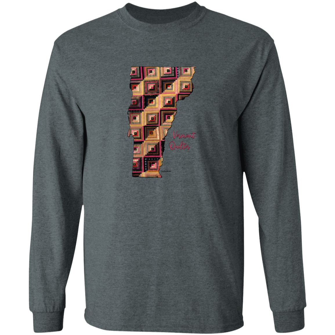 Vermont Quilter Long Sleeve T-Shirt, Gift for Quilting Friends and Family