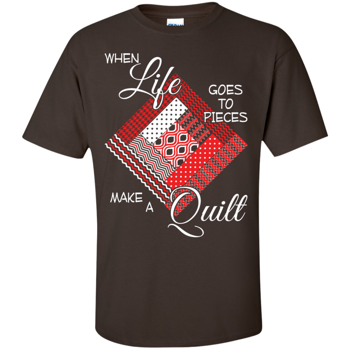 Make a Quilt (red) Custom Ultra Cotton T-Shirt - Crafter4Life - 2