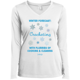 Winter Forecast Crocheting Flurries Ladies Long Sleeve Shirts