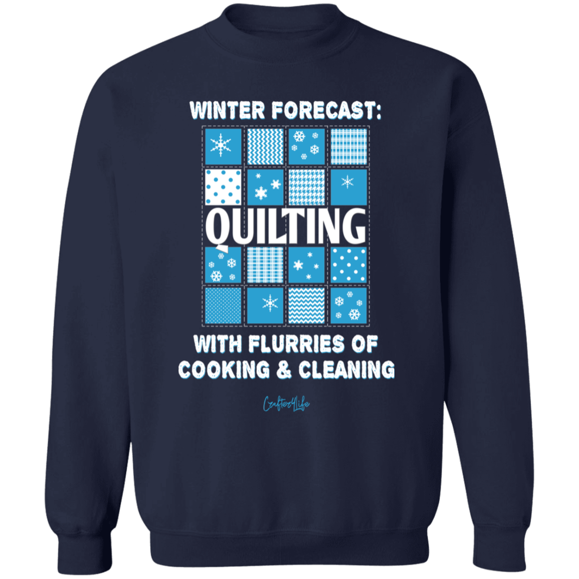 Winter Forecast Quilting Flurries Crewneck Pullover Sweatshirt