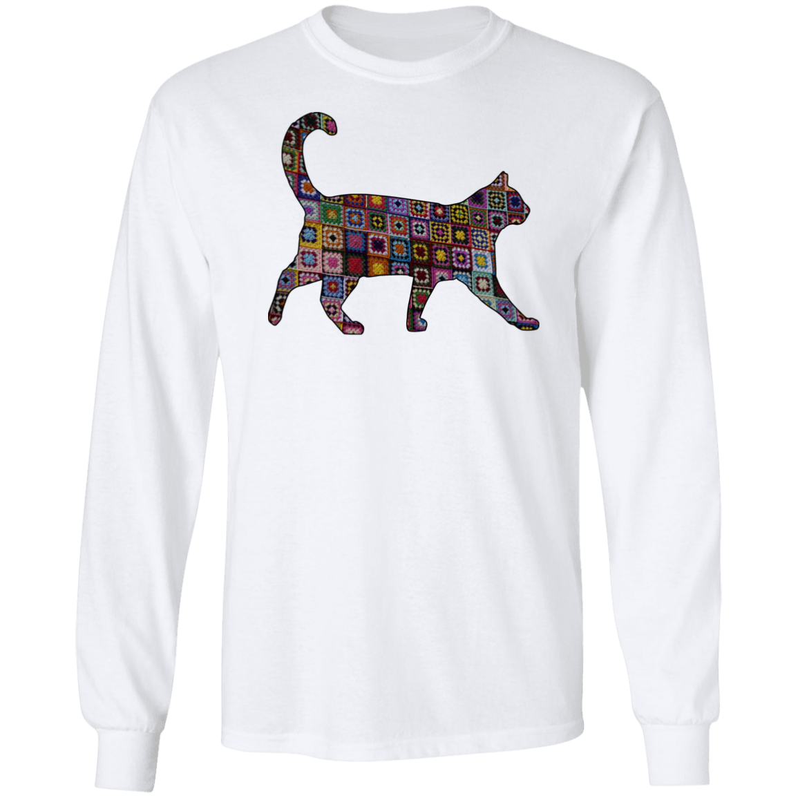Granny Square Cat LS Ultra Cotton T-Shirt