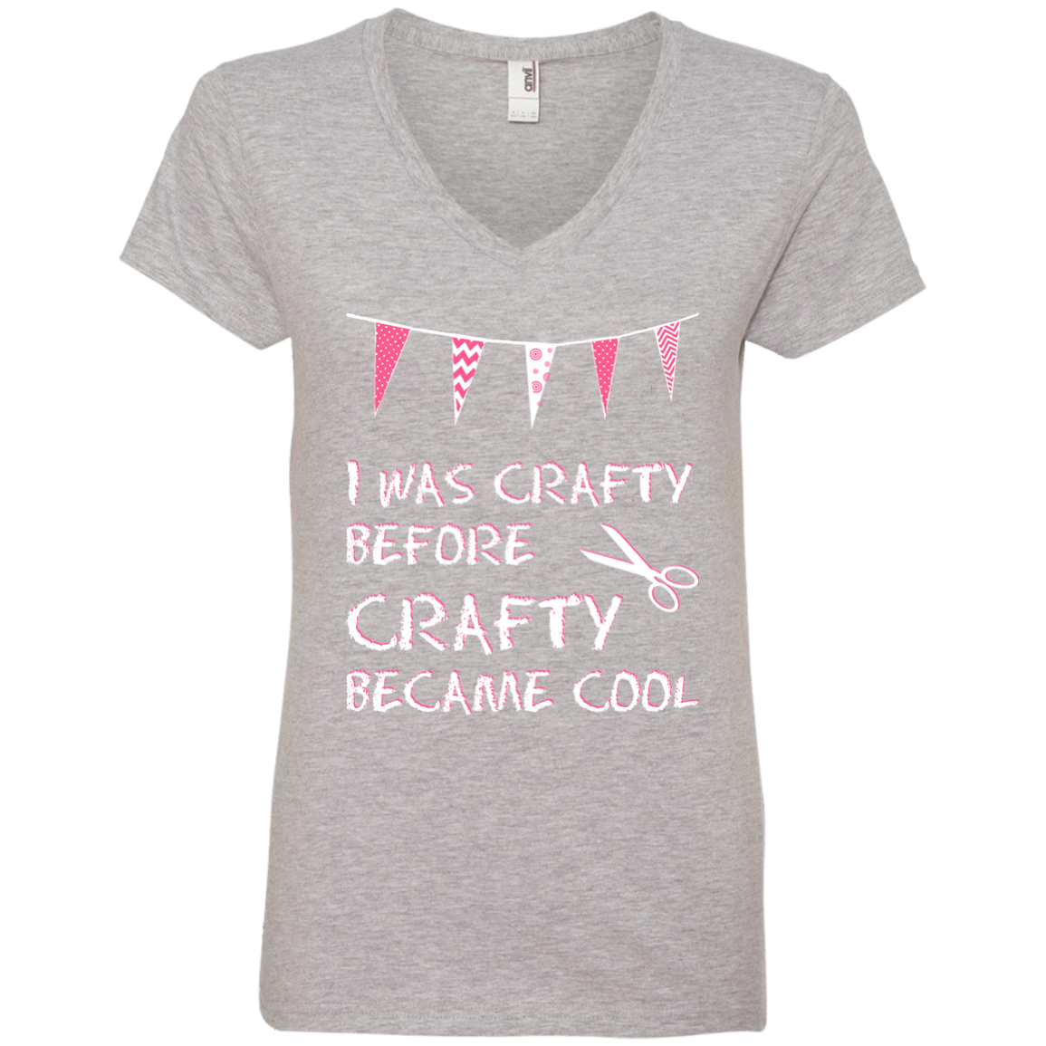 I Was Crafty Before Crafty Became Cool Ladies V-Neck T-Shirt