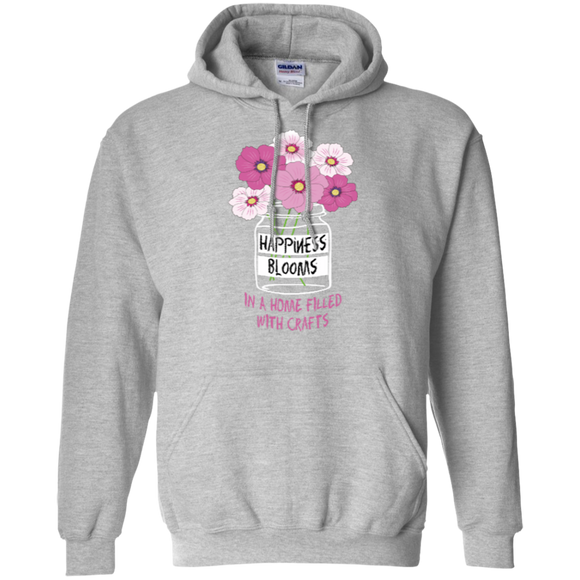 Happiness Blooms with Crafts Pullover Hoodie 8 oz - Crafter4Life - 1