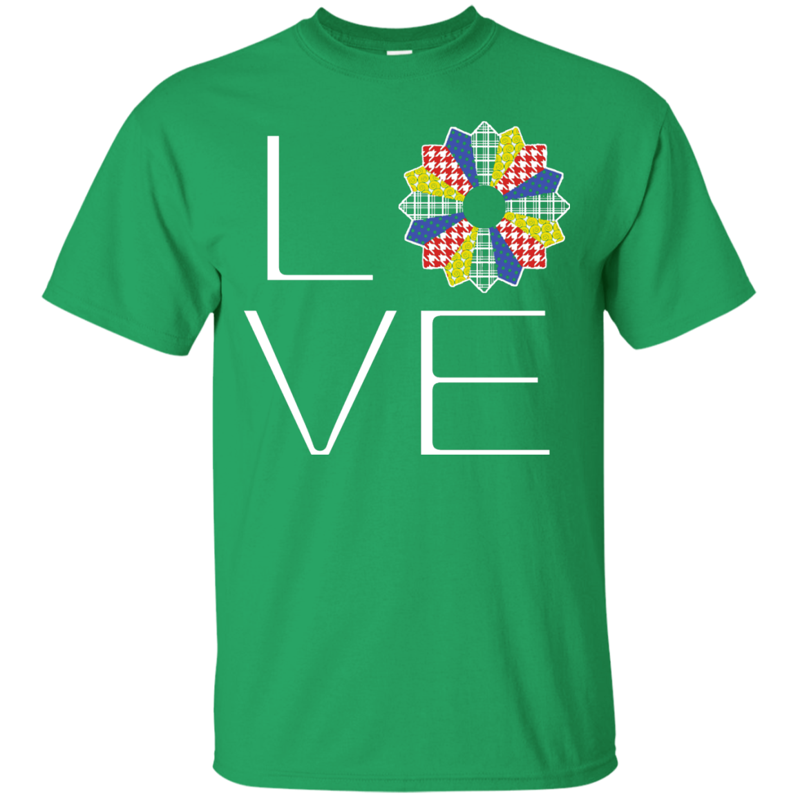 LOVE Quilting (Primary Colors) Custom Ultra Cotton T-Shirt - Crafter4Life - 2