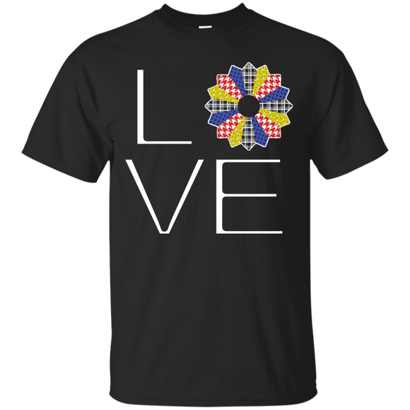 LOVE Quilting (Primary Colors) Custom Ultra Cotton T-Shirt - Crafter4Life - 1