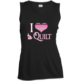 I Heart to Quilt Ladies Sleeveless V-neck - Crafter4Life - 3