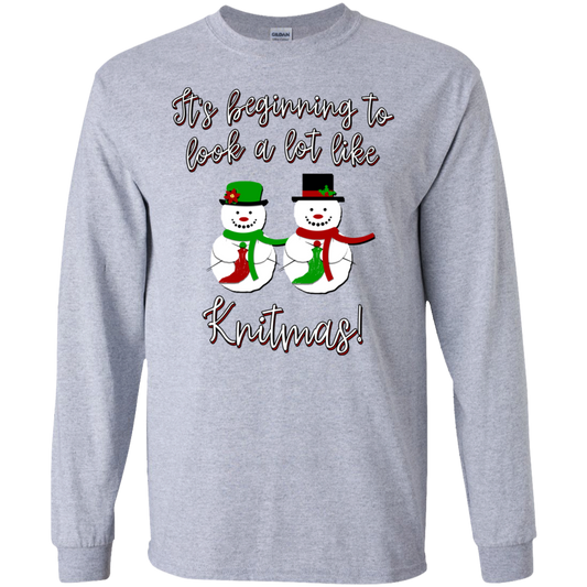 Knitmas Snow Couple LS Ultra Cotton T-Shirt