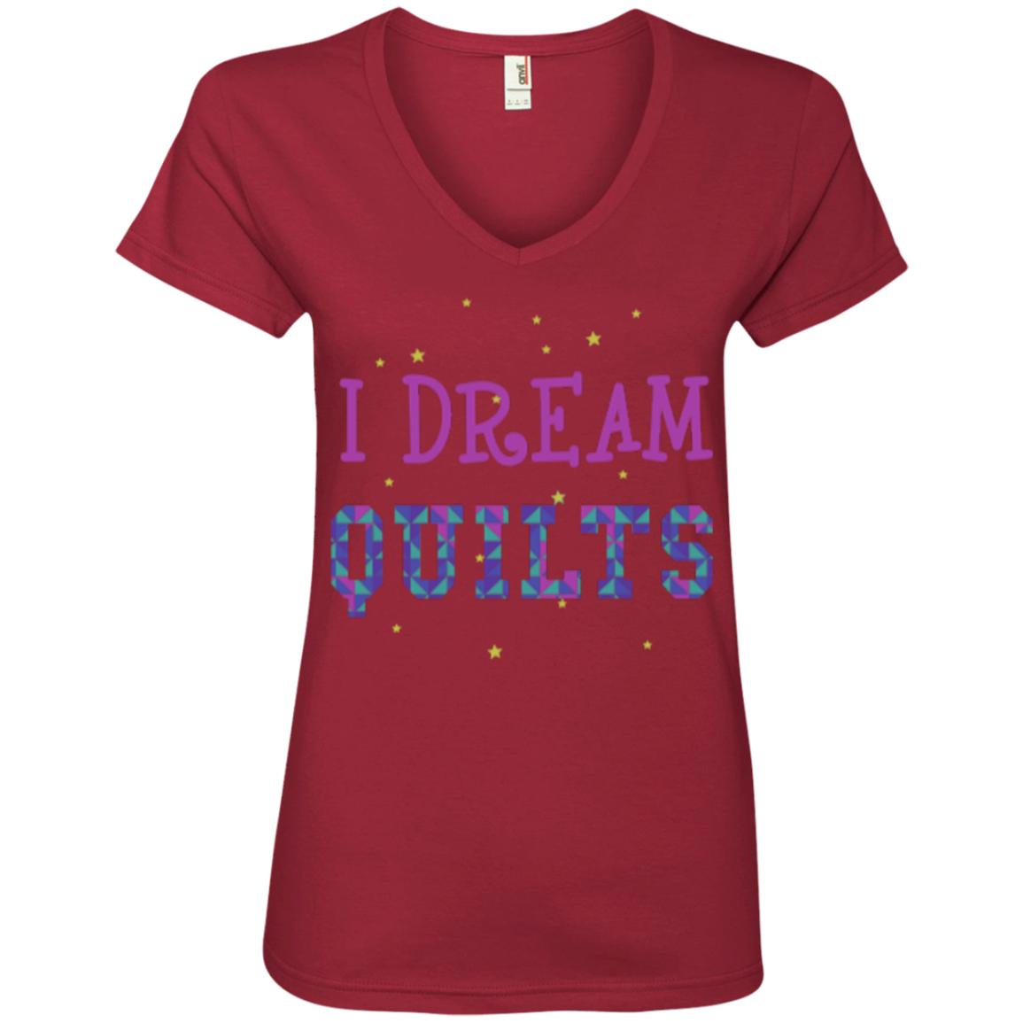 I Dream Quilts Ladies V-neck Tee - Crafter4Life - 5