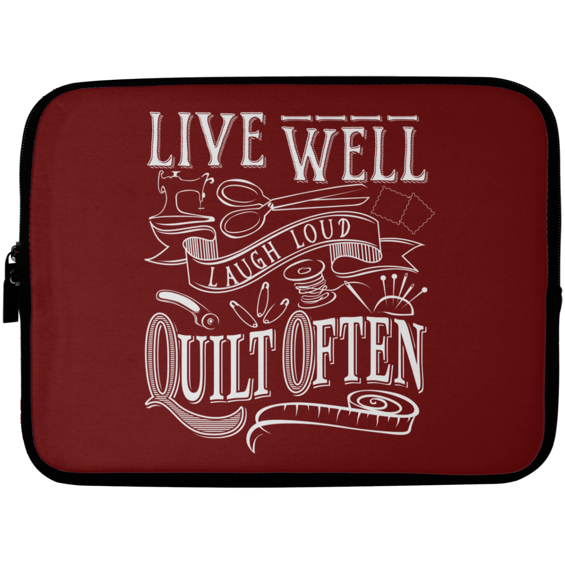 Live Well, Quilt Often Laptop Sleeves