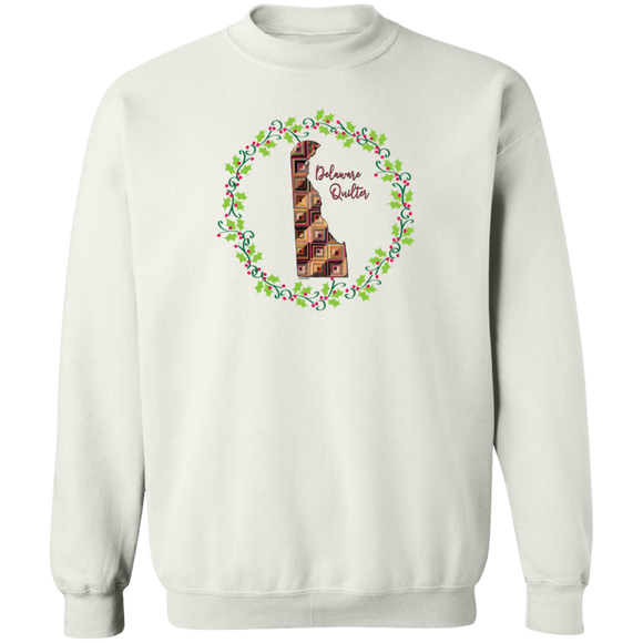 Delaware Quilter Christmas Crewneck Pullover Sweatshirt