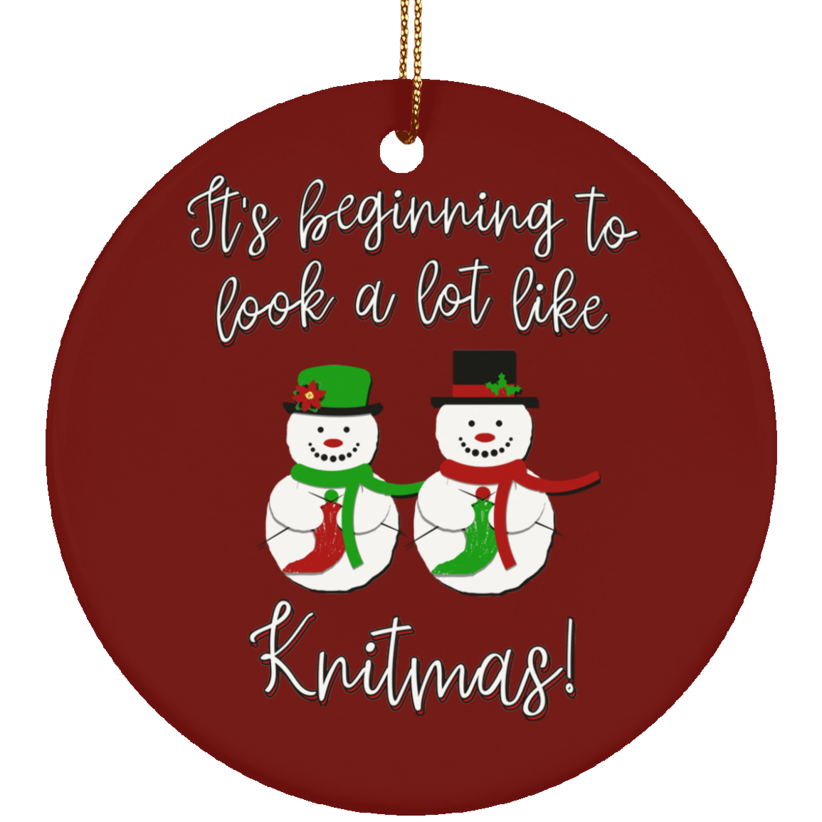 Knitmas Snow Couple Ornaments