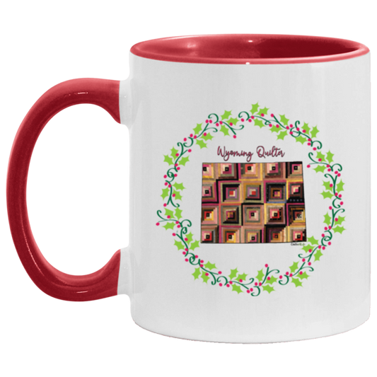 Wyoming Quilter Christmas Accent Mug