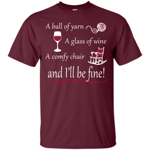 A Ball of Yarn a Glass of Wine Men's and Unisex T-Shirts - Crafter4Life - 1